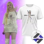 AESPA Winter Synk Complexity Tour Limited Edition T-Shirt Cap - K-pop idol wearing shirt with product mockups
