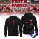 Alabama Crimson Tide Faith Family Football Hoodie - front and back display