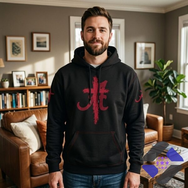 Alabama Crimson Tide Faith Family Football Hoodie - close up of back design