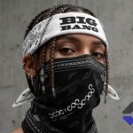 Big Bang World Tour In Goyang 2026 Paisley Bandana - person wearing white headband and black face covering
