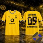 Blumengarten Rayan Djima Borussia Dortmund Flower Jersey - front and back views displayed