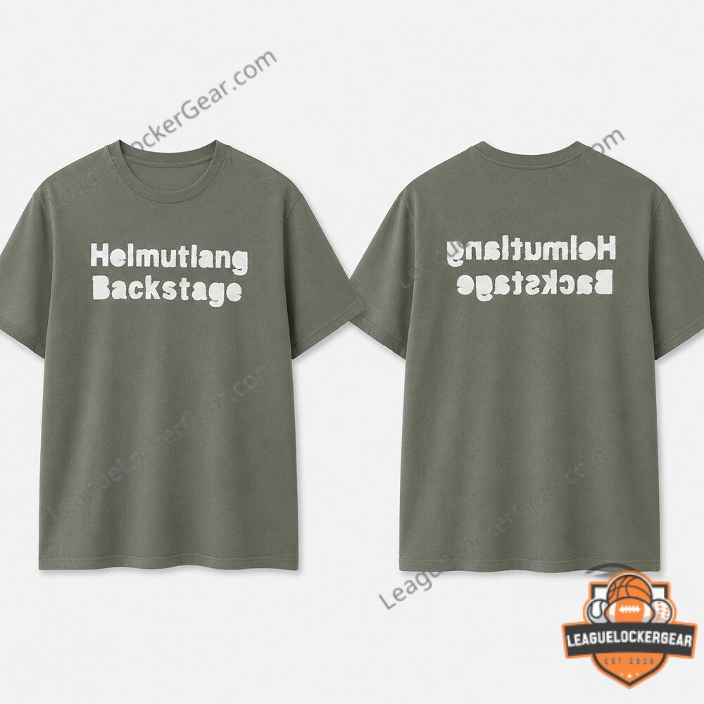 BTS Namjoon Helmutlang Backstage T-Shirt - close-up of the printed text on the shirt