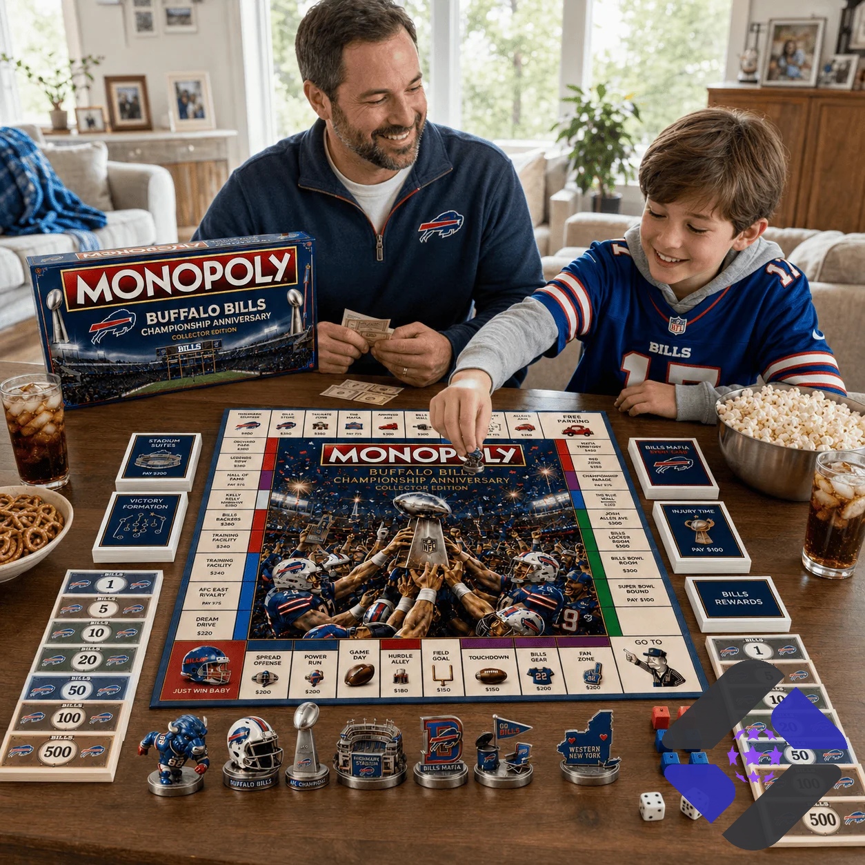 Buffalo Bills Championship Anniversary Monopoly Board Game - photo 3