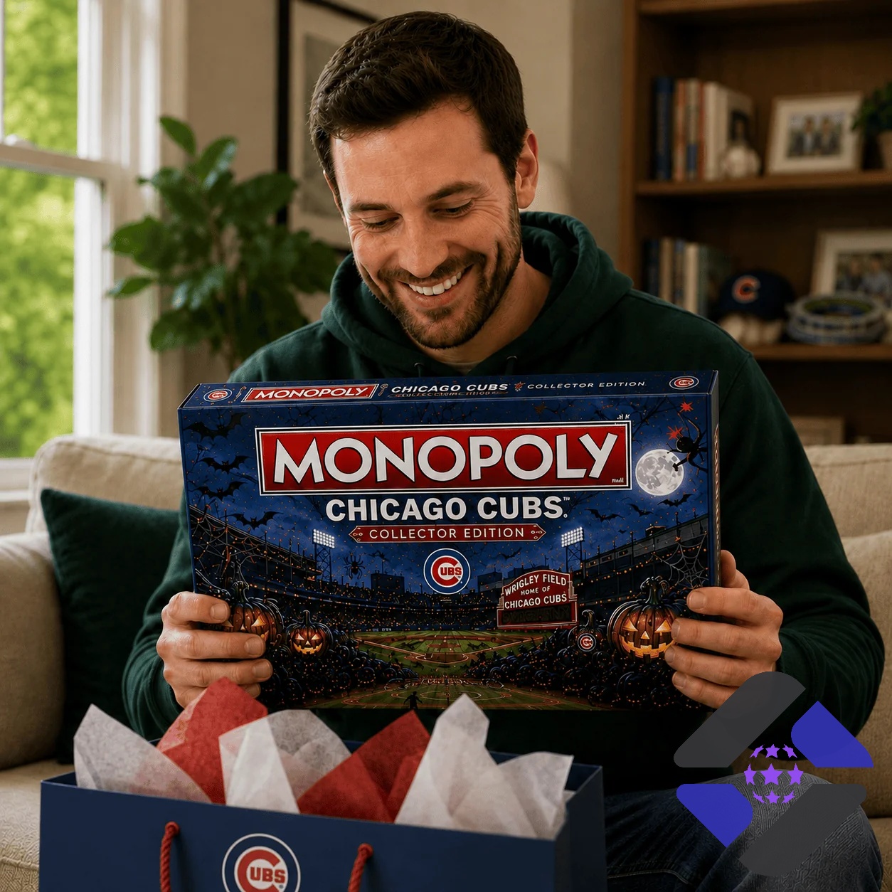 Chicago Cubs 2026 Monopoly Halloween Board Game - game box and cards close-up