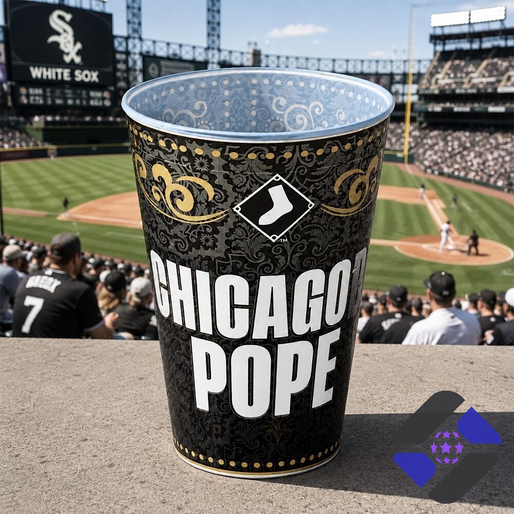 Chicago White Sox Pope Glass Cup Giveaway 2026 - full view on stadium ledge