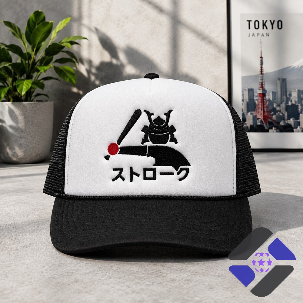 Chicago White Sox Strokin Shogun Hitting The Site Hat - close-up of the embroidered design