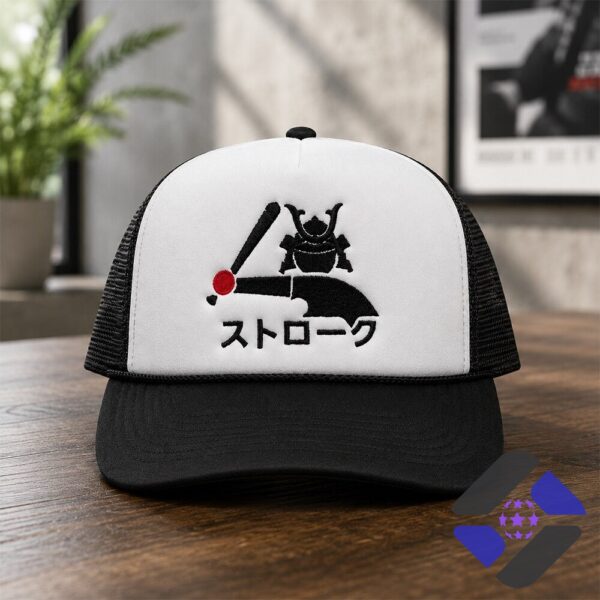 Chicago White Sox Strokin Shogun Hitting The Site Hat - front view on a wooden surface