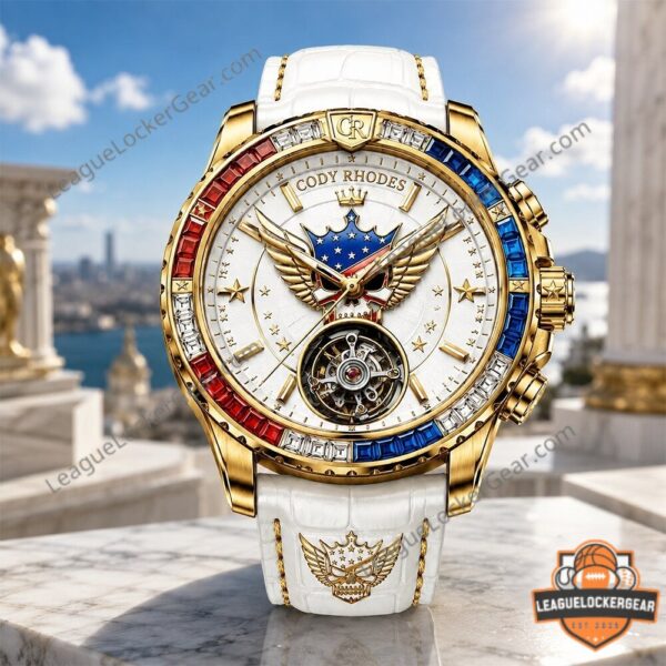 Cody Rhodes American Nightmare Crown Wings Skull Watch - full front view