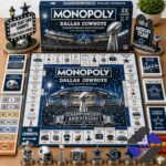 Dallas Cowboys Championship Anniversary Monopoly Board Game - full set view