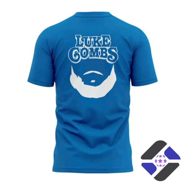 Detroit Lions Luke Combs Skull Beard T-Shirt - Luke Combs beard design with stadium background