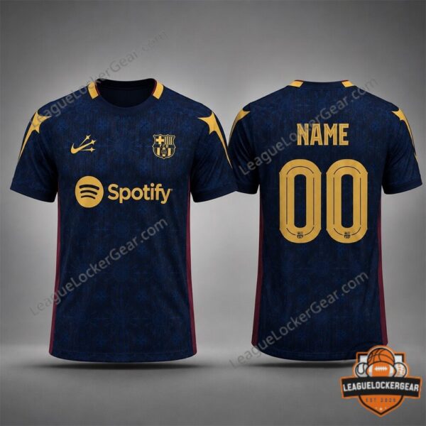 FC Barcelona Nike Spotify Special Edition Football Jersey - close-up back showing customizable name and number