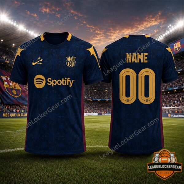 FC Barcelona Nike Spotify Special Edition Football Jersey - full front and back view