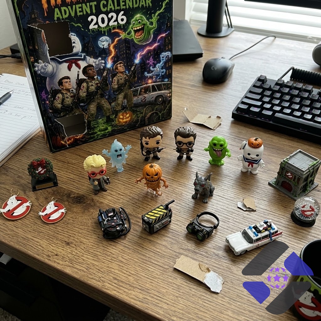 Ghostbusters Halloween Advent Calendar 2026 - bottom right corner showing various collectibles