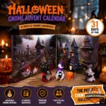 Halloween Gnome Advent Calendar showcasing gnomes and a spooky graveyard scene