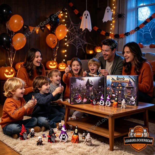 Halloween Gnome Advent Calendar with numbers 18, 25, 26, 11, 24, 15, 28, 16