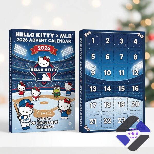 Hello Kitty Major League Baseball Advent Calendar 2026 - box and top row figures