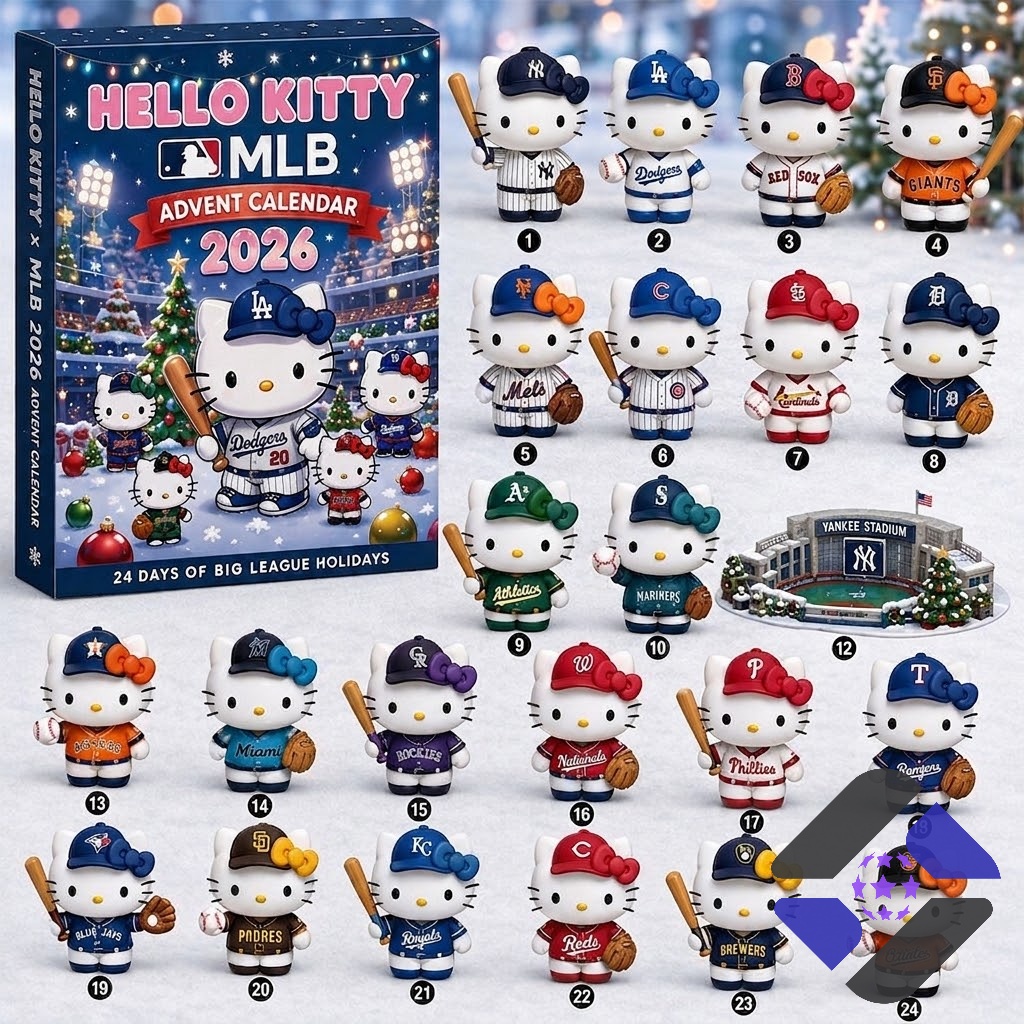 Hello Kitty MLB Advent Calendar 2026 – Full product display Hello Kitty Major League Baseball Advent Calendar 2026 - full product display