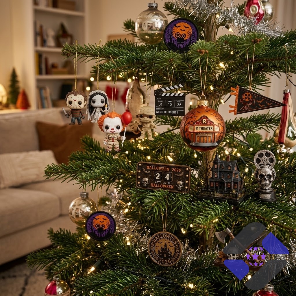 Horror Movies Halloween 2026 Advent Calendar - box with patches, ornament, and countdown