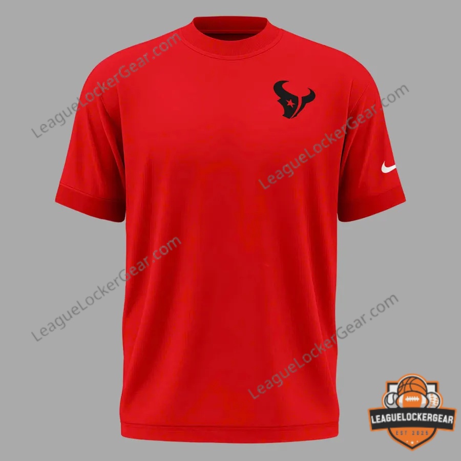 Houston Texans SWARM Hits Different T-Shirt - front view on person and flat lay