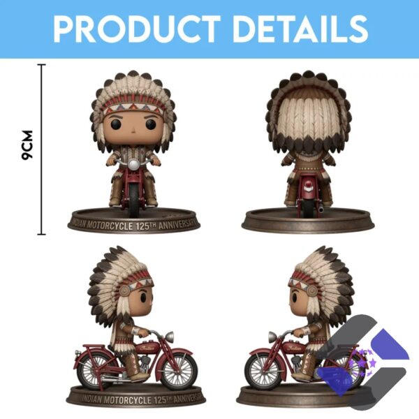 Indian Motorcycle 125th Anniversary Vintage Chief with Rider Collectible Vinyl Figure - close up of collector