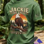 Jackie The Eagle Forever Watching The Sky T-Shirt - full front view