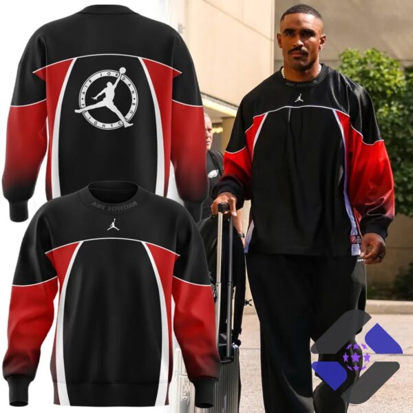 Jalen Hurts Air Jordan Flight Club Sweatshirt - worn by Jalen Hurts with front and back mockups