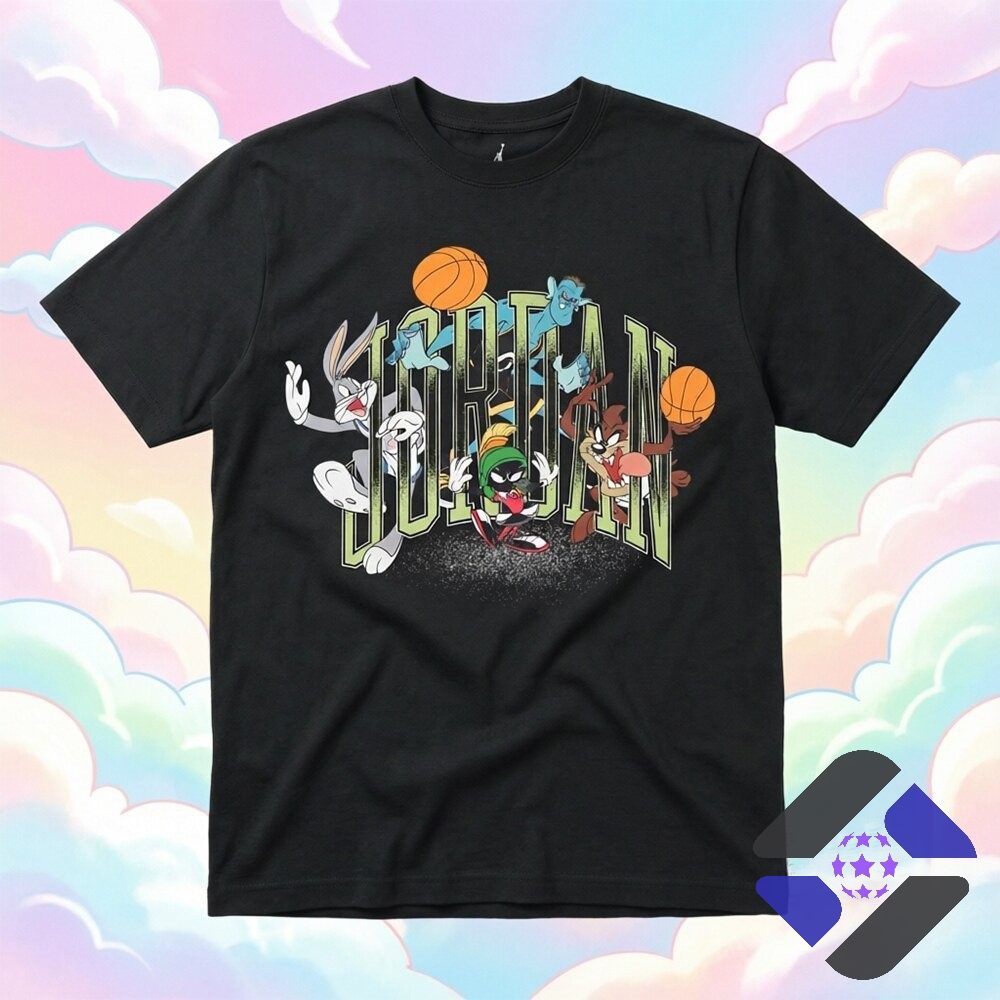 Looney Tunes Space Jam Jordan Basketball T-Shirt - full front view