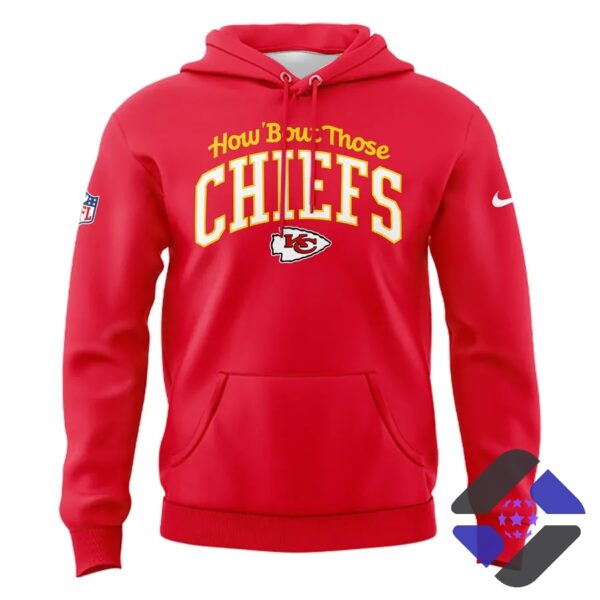 Kansas City Chiefs How 'Bout Those Hoodie - man holding flag with logo