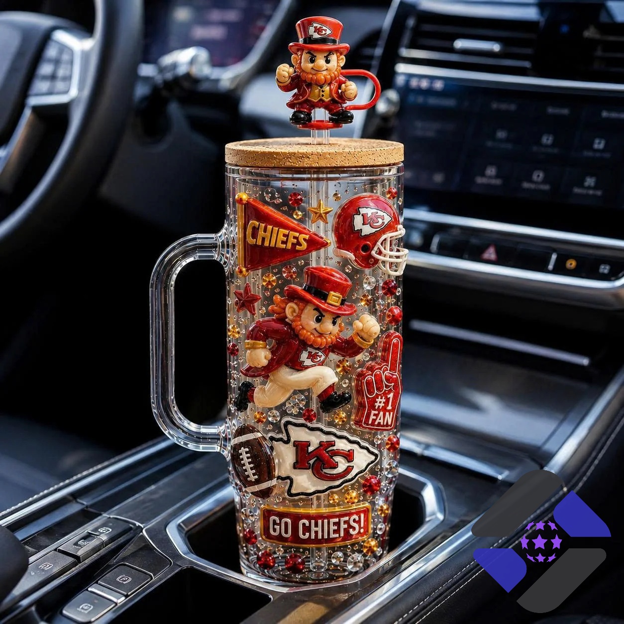 Kansas City Chiefs Leprechaun Football Fan Tumbler - photo 2