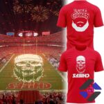 Kansas City Chiefs Luke Combs Skull Beard T-Shirt - front and back designs in a stadium