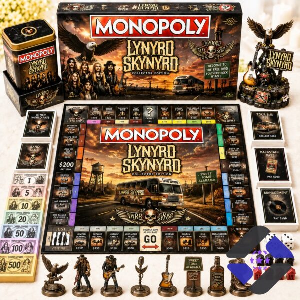 Lynyrd Skynyrd 2026 Monopoly Board Game - complete set with box, board, money, and pieces