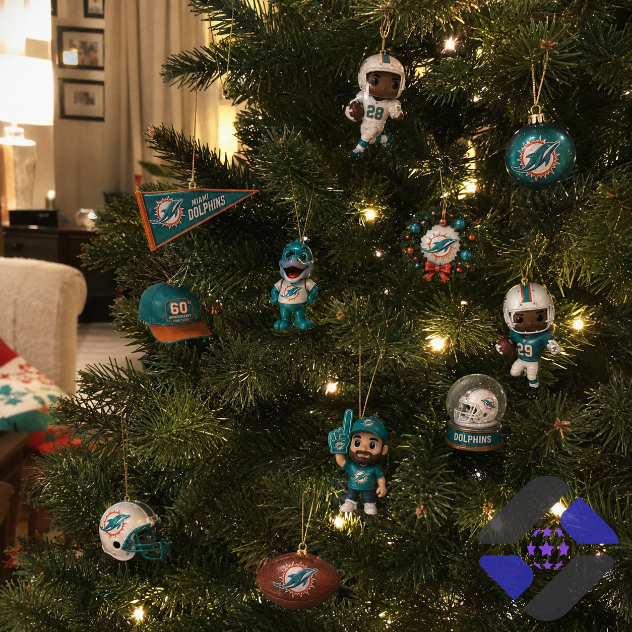 Miami Dolphins 60th Anniversary 1966-2026 Advent Calendar - middle and bottom items
