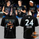 Minnesota Lynx Napheesa Collier Queen of the Court T-Shirt - front and back views with players wearing it