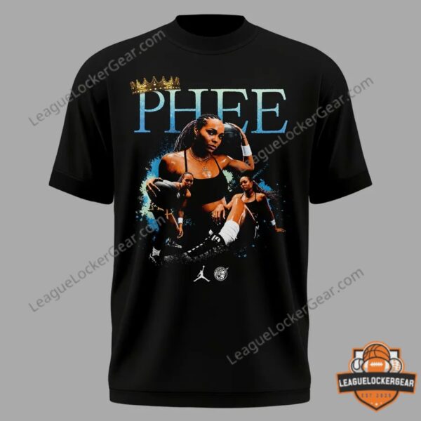 Minnesota Lynx Napheesa Collier Queen of the Court T-Shirt - front design close-up with players wearing it