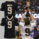 New Orleans Saints Drew Brees Number 9 Football Jersey - front and back view with player celebration