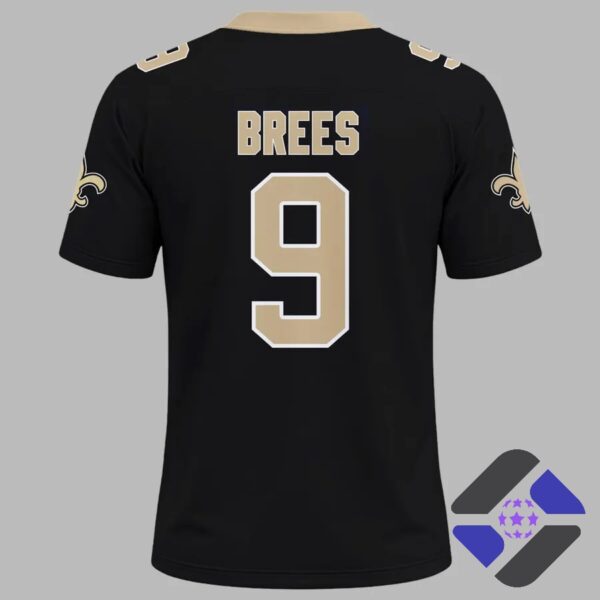 New Orleans Saints Drew Brees Number 9 Football Jersey - player holding baby in matching jersey