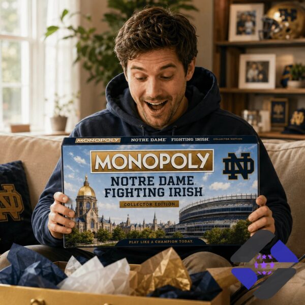 Notre Dame Fighting Irish 2026 Monopoly Board Game - game board and money close-up