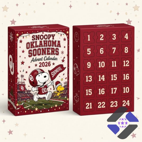 Oklahoma Sooners Advent Calendar 2026 - top section with figures 1 through 8