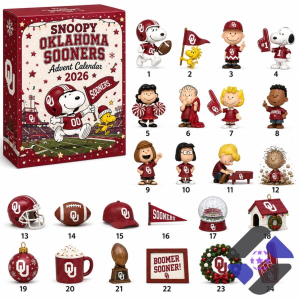 Oklahoma Sooners Advent Calendar 2026 - full product box view