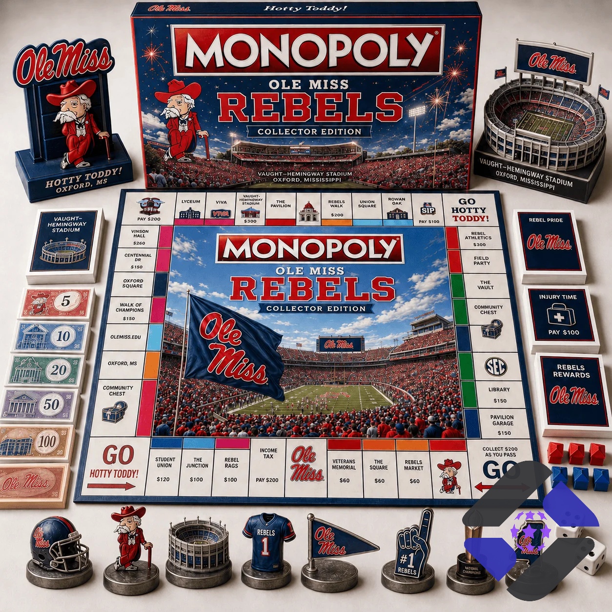 Ole Miss Rebels 2026 Monopoly Board Game – Complete set with game pieces Ole Miss Rebels 2026 Monopoly Board Game - complete set with game pieces