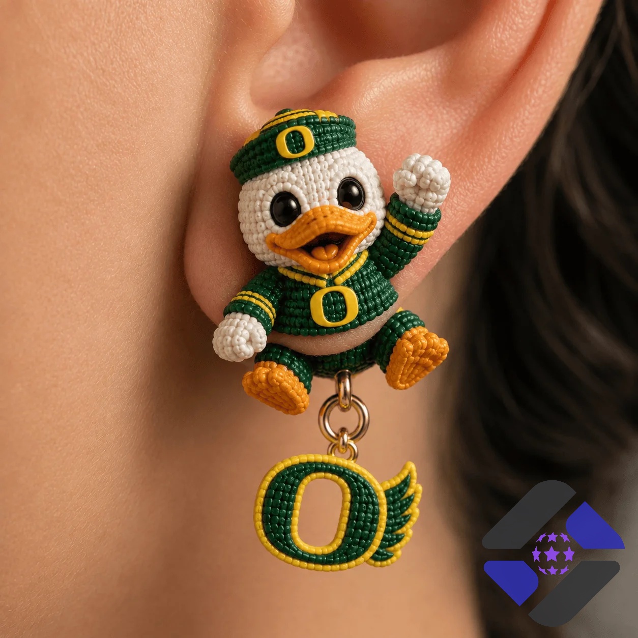 Oregon Ducks Mascot Dangle Earrings - photo 3