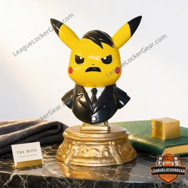 Close-up of Pikachu Hitler Collector Edition bust figure from the left