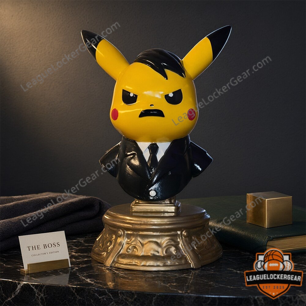 Close-up of Pikachu Hitler Collector Edition bust figure from the right
