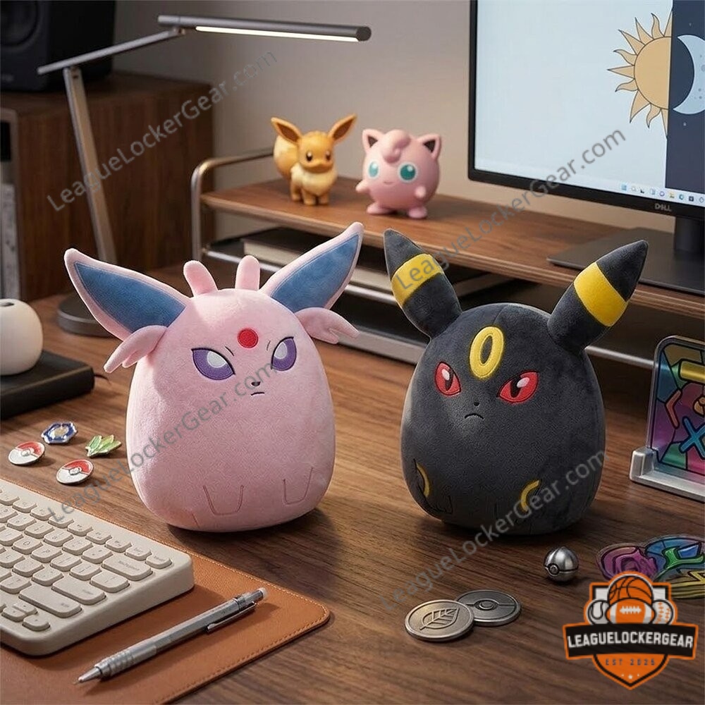 Pokemon Espeon Umbreon Squishmallows Plush Toy - close-up of the pink Espeon