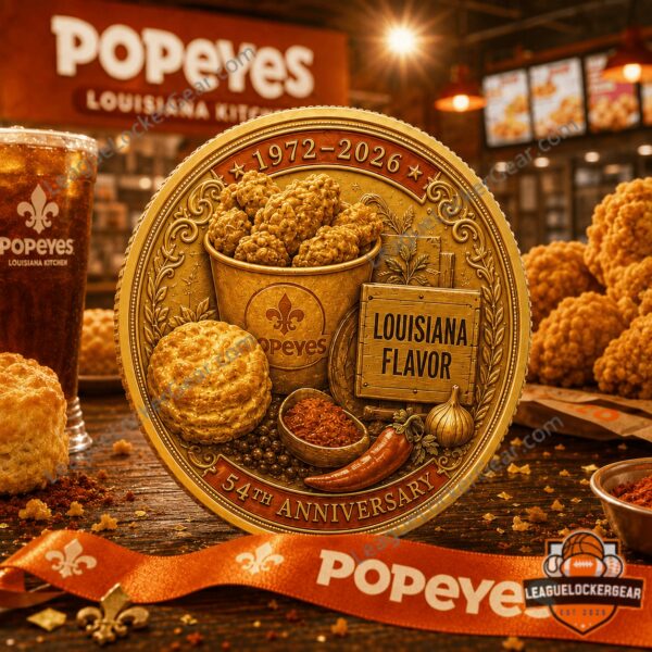 Popeyes 54th Anniversary 1972-2026 Commemorative Gold Coin - photo 3