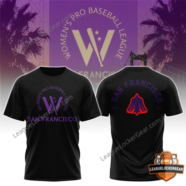 San Francisco Women's Pro Baseball League WPB League Emblem T-Shirt - front and back view