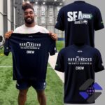 Seattle Seahawks Hard Knocks Training Camp Crew 2026 T-Shirt - man holding shirt, with two digital mockups