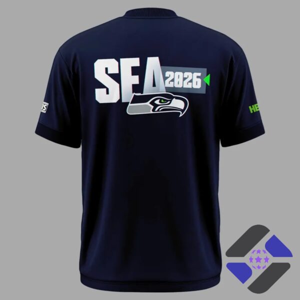 Seattle Seahawks Hard Knocks Training Camp Crew 2026 T-Shirt - back design mockup showing 'SFA 2026'