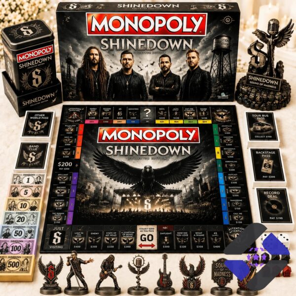 Shinedown 2026 Monopoly Board Game - full set with game board and custom pieces