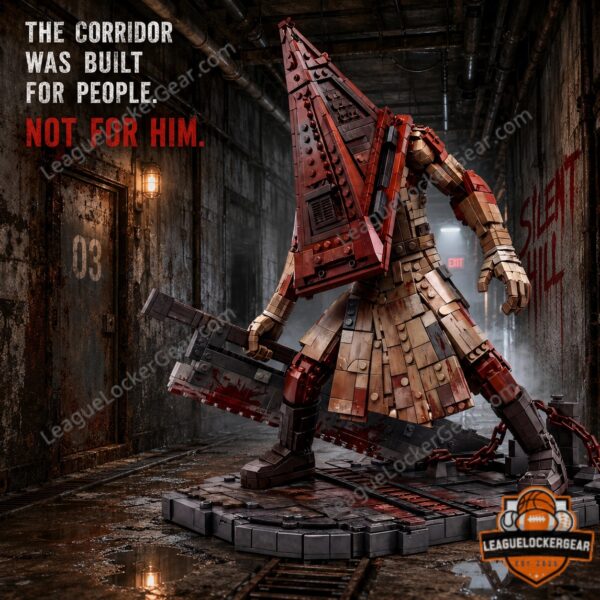 Silent Hill Pyramid Head The Rusty Executioner Building Set - full view in a dark corridor